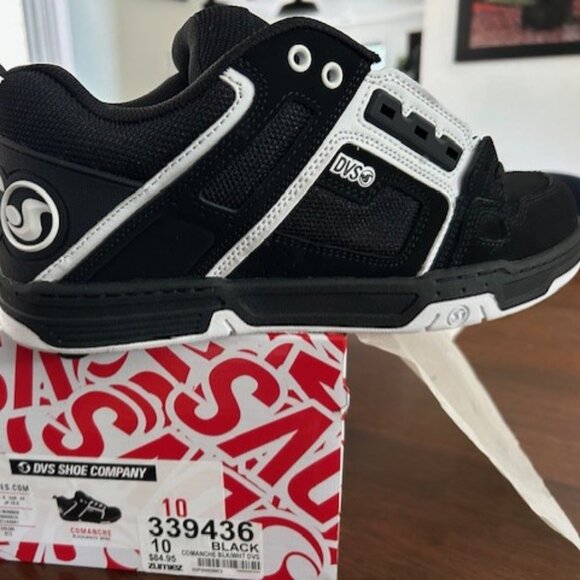 Dvs Comanche Black & White Skate Shoes Men's 10 - Picture 1 of 3